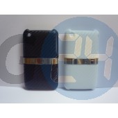 3g bőrös hátlapvédő ezüst csíkkal iPhone3/3GS  E000265