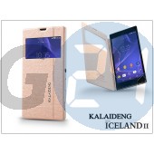 Sony xperia t3 (d5103) flipes tok - kalaideng iceland 2 series view cover - golden KD-0309