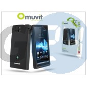 Sony xperia u (st25i) szilikon hátlap - muvit rubber - black I-MURUB0046