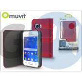 Samsung sm-g130 galaxy young 2 flipes tok kártyatartóval - muvit slim and stand - red I-MUSNS0121