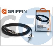 3,5 - 3,5 mm jack audio aux kábel 90 cm-es lapos vezetékkel - griffin flat aux cable - black GC17103