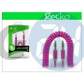 3,5 - 3,5 mm jack audio kábel 0,4-1,8 m-es spirál vezetékkel - gecko soundwire - pink GG164
