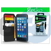 Apple iphone 6 flipes bőrtok - gecko wallet deluxe - black GG800354