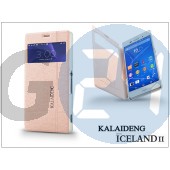 Sony xperia z3 (d6603) flipes tok - kalaideng iceland 2 series view cover - golden KD-0326