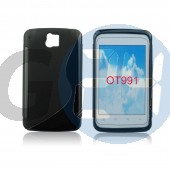 Alcatel ot991 fekete hullámos szilikontok OT991  E004547