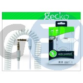3,5 - 3,5 mm jack audio kábel 0,4-1,8 m-es spirál vezetékkel - gecko soundwire - white GG100052