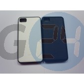 Blackberry z10 bőrös hátlapvédő szilikon széllel fekete Z10  E003595
