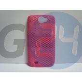 I8150 galaxy w rácsos hátlapvédő pink Galaxy W  E000521