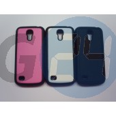 I9190 galaxy s4 mini bőrös hátlapvédő szilikon széllel - fehér Galaxy S4 mini  E004107