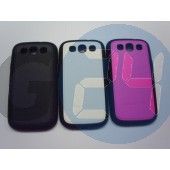 I9300 bőrös hátlapvédő szilikon széllel pink Galaxy S3  E003584