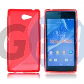 D2305 xperia m2 piros hullámos szilikontok Xperia M2  E006261