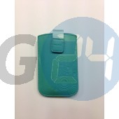 Lumia 610/710, i9070 telone egyszínű tépőzáras kihúzós tok türkiz zöld  E003035