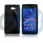 D2305 xperia m2 fekete hullámos szilikontok Xperia M2  E006106