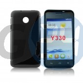 Huawei y330 fekete hullámos szilikontok Y330  E006088